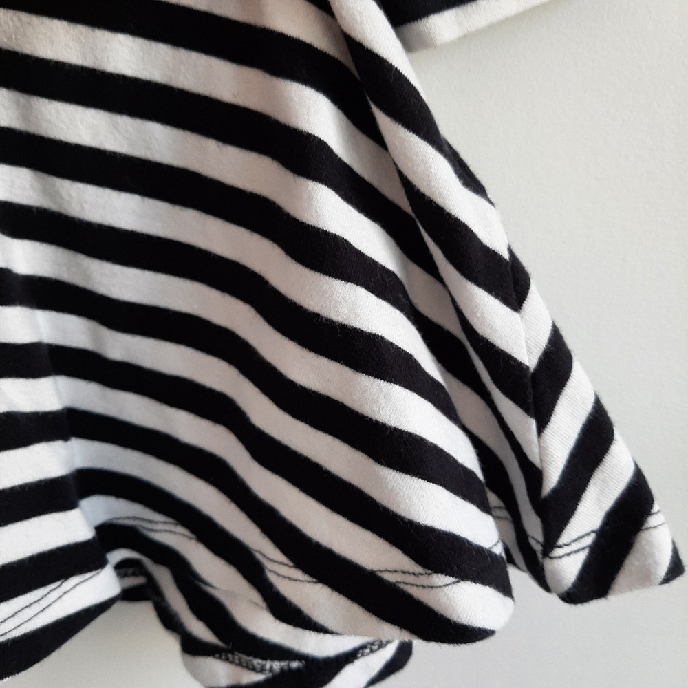 H&M Basic Organic Cotton Black White Striped Dress size 2-4Y - Picture 5 of 6